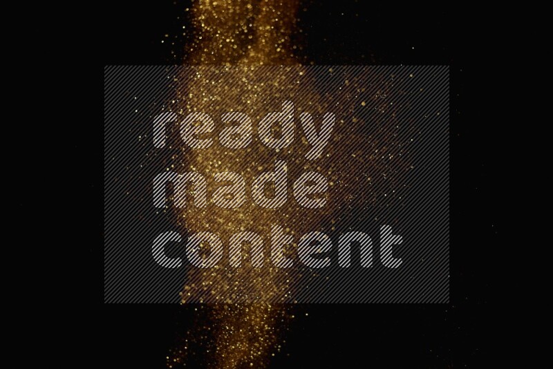Gold glitter powder isolated on black background