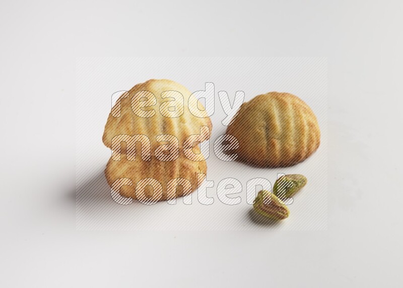 Three Pieces of Maamoul direct on white background