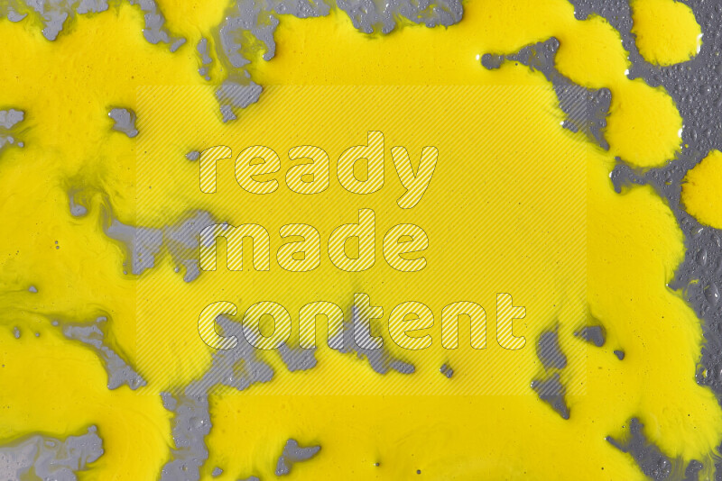 Close-ups of abstract yellow paint texture in different shapes