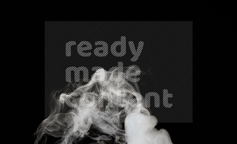 irregular white smoke on black background.