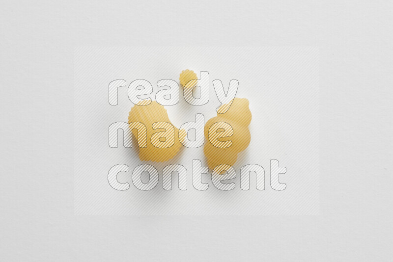 Different pasta types on white background