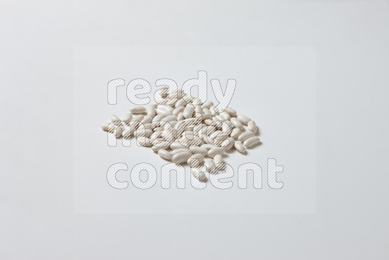 White beans on white background