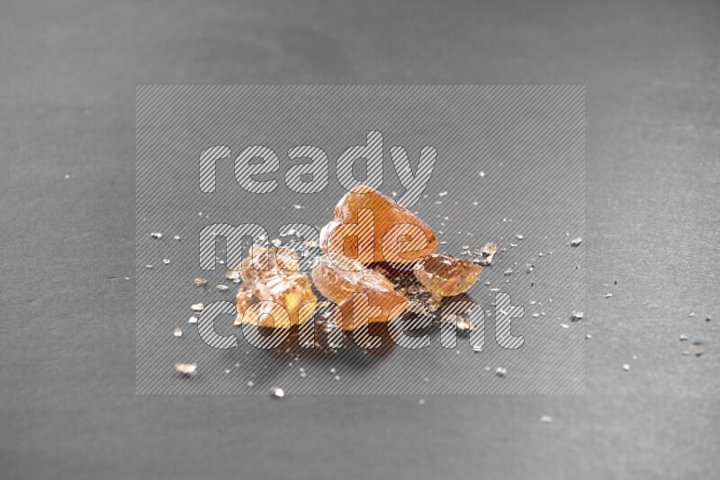 Gum arabic on a black flooring