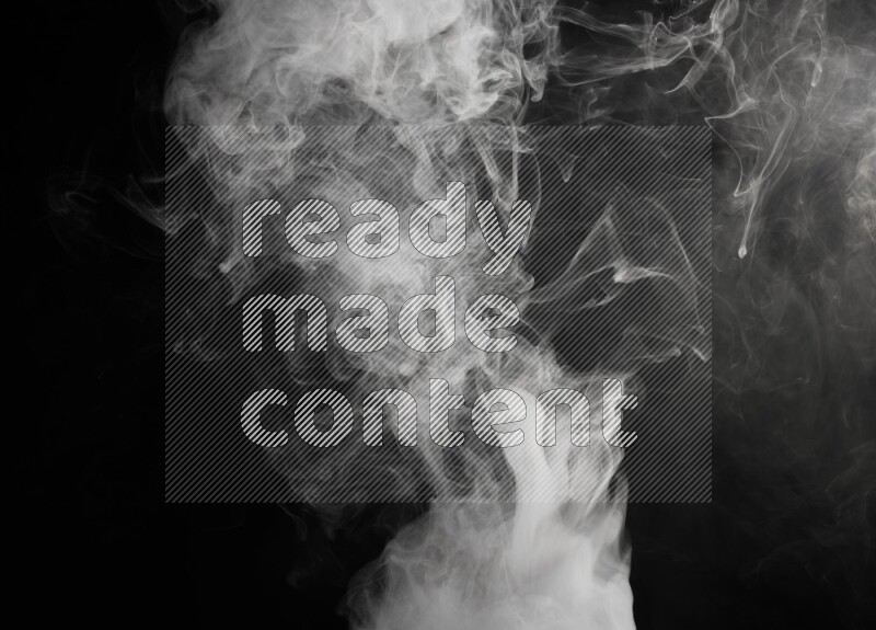 irregular white smoke on black background.