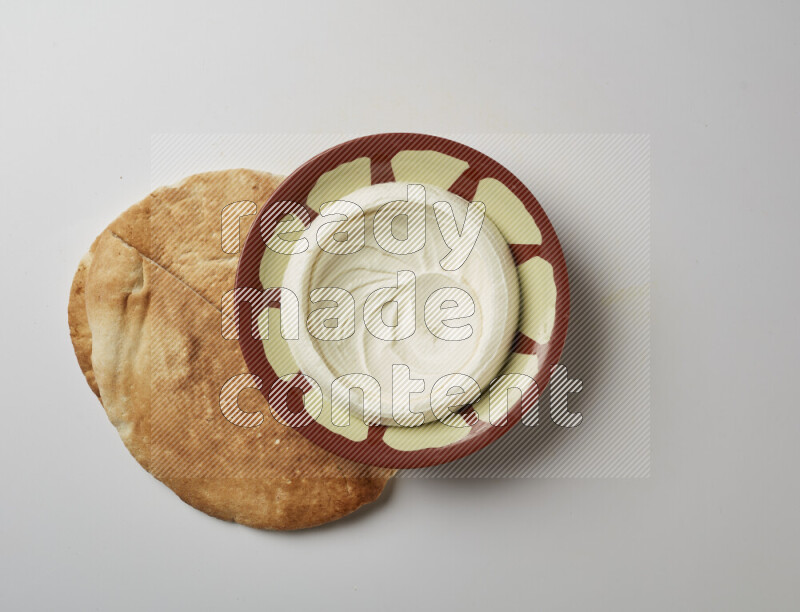 Plain Lebnah in a traditional plate on a white background