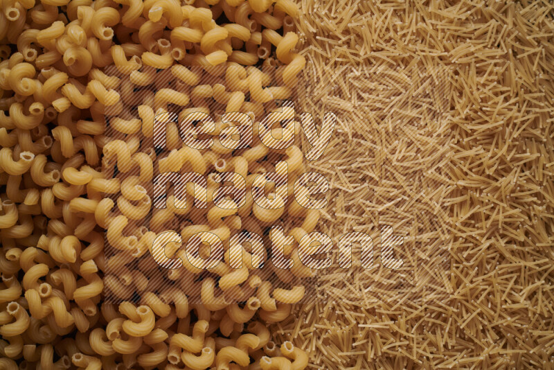2 types of pasta filling the frame