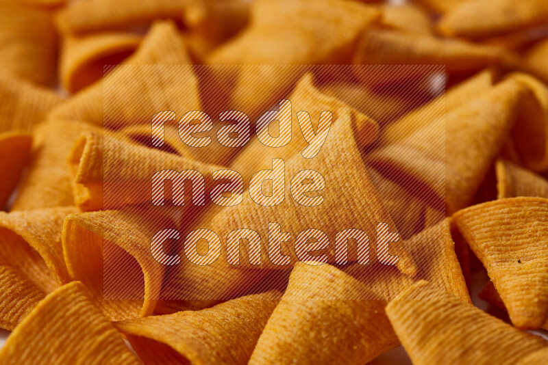 Assorted snacks on white background