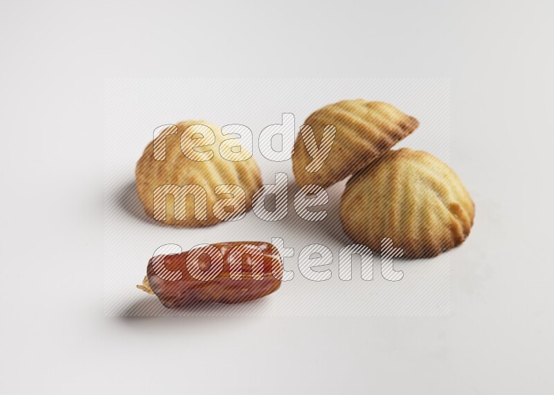 Three Pieces of Maamoul direct on white background