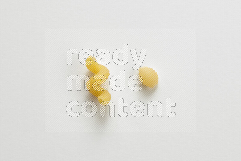 Different pasta types on white background