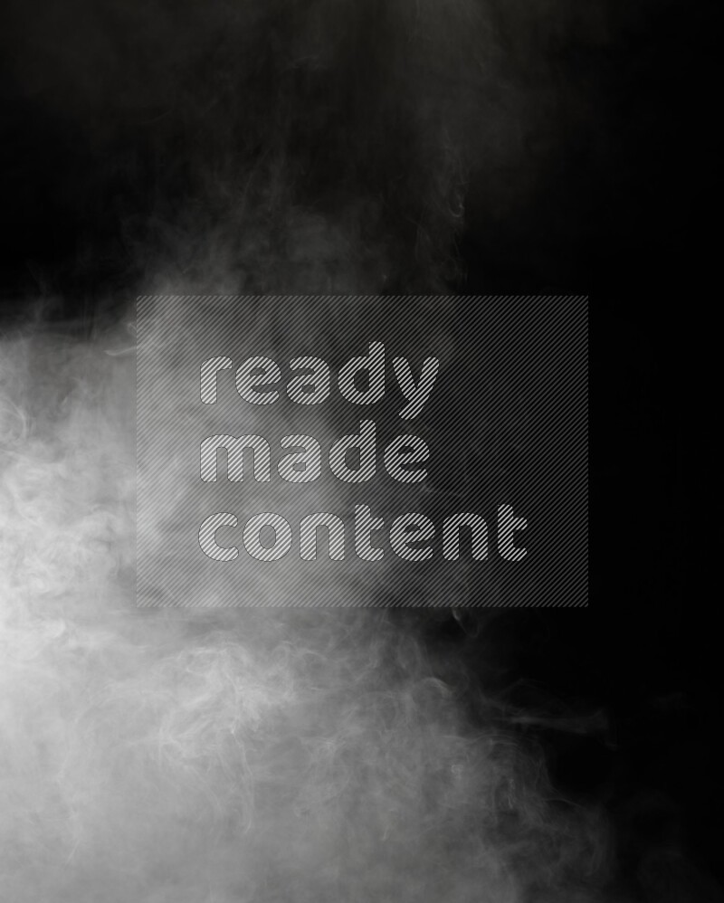 irregular white smoke on black background.