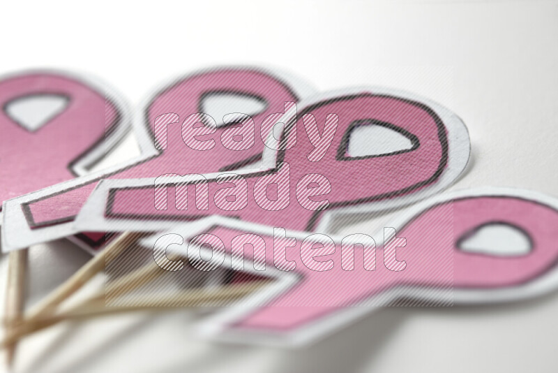 Cancer awareness signs on white background