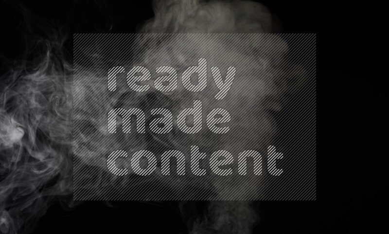 irregular white smoke on black background.