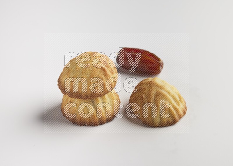 Three Pieces of Maamoul direct on white background