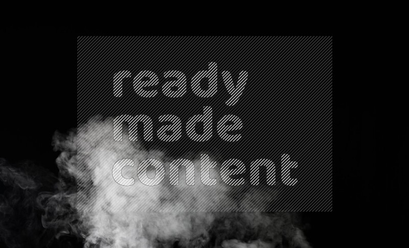 irregular white smoke on black background.