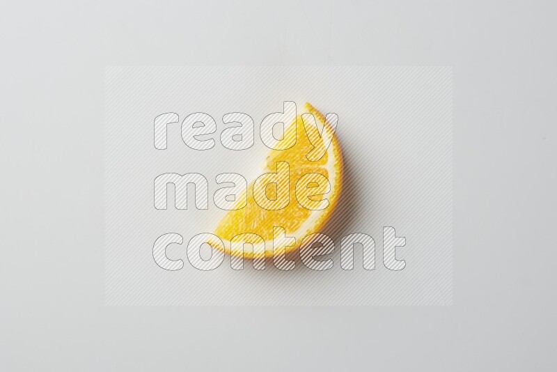 An orange half slice on white background
