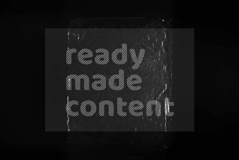 Transparent plastic textures on black background