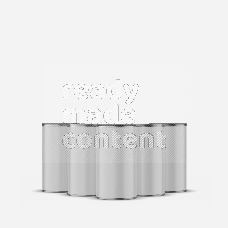 Set of paper tube mockup with glossy label and metal lid isolated on white background 3d rendering