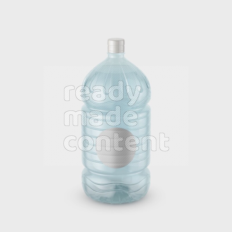 Big plastic water bottle mockup with a label isolated on white background 3d rendering