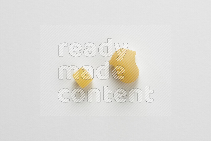 Different pasta types on white background