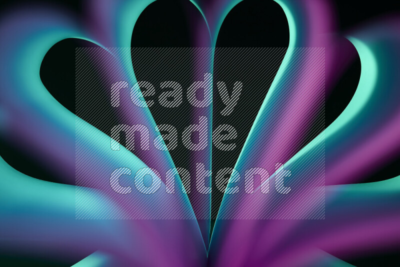 An abstract art piece displaying smooth curves in blue and purple gradients created by colored light