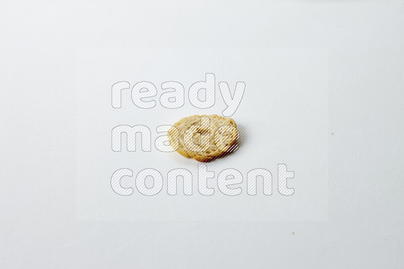 Assorted snacks on white background