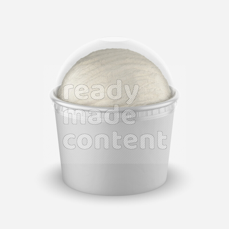 Ice cream in a white rough paper cup mockup isolated on white background 3d rendering