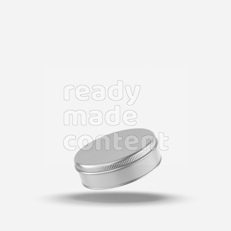 Round metal tin jar mockup with metal lid and label isolated on white background 3d rendering