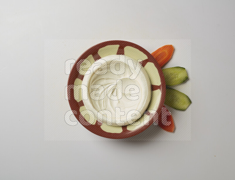 Plain Lebnah in a traditional plate on a white background