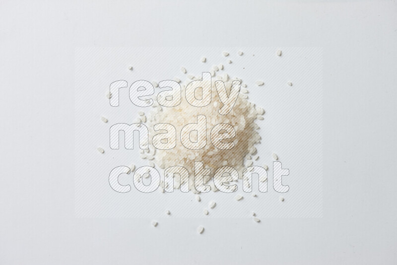 White rice on white background