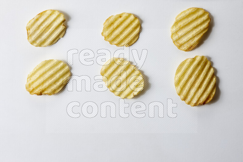 Chips snacks on white background