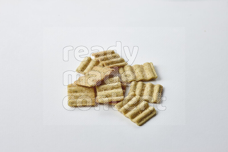 Crackers snacks on white background