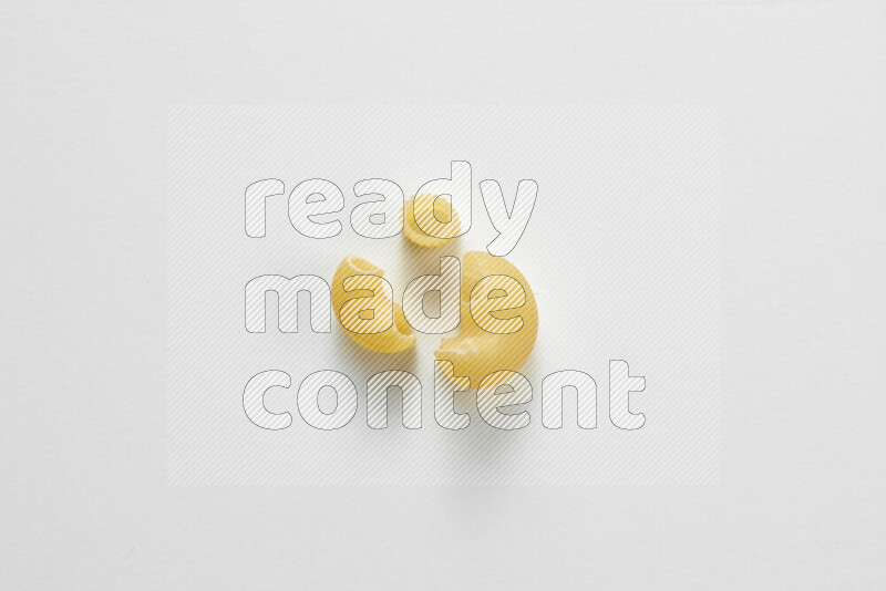 Different pasta types on white background