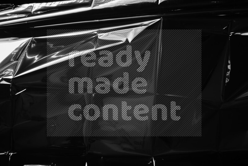 Plastic wrap texture on black background