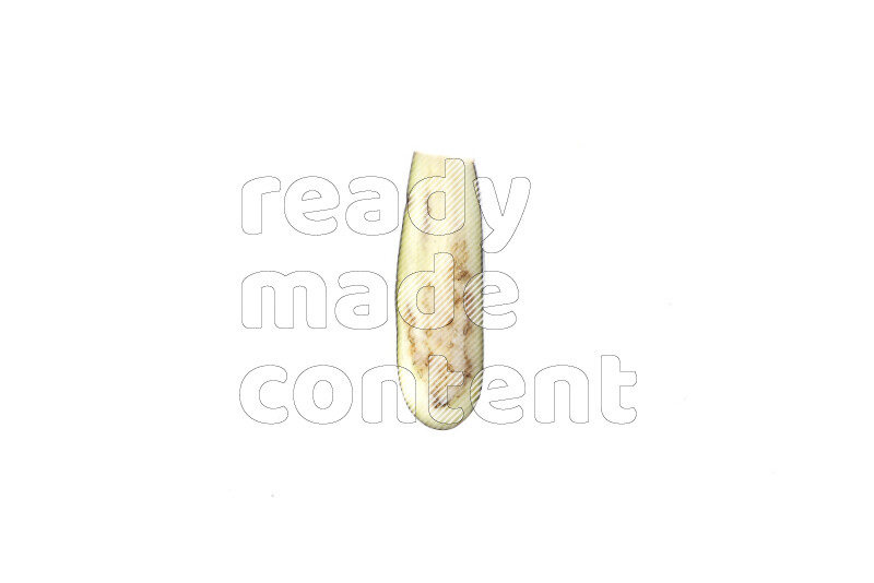 Eggplant slices on illuminated white background