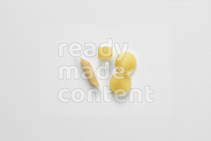 Different pasta types on white background