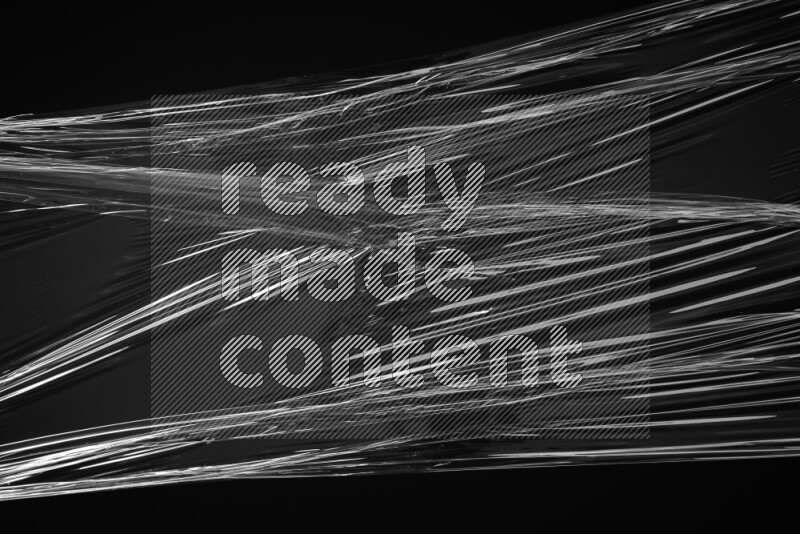 Plastic wrap texture on black background