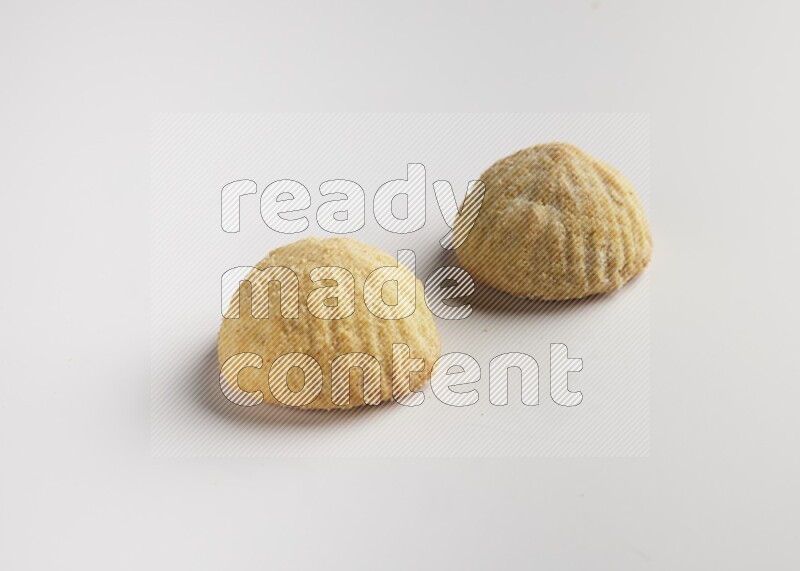 Two Pieces of Maamoul direct on white background