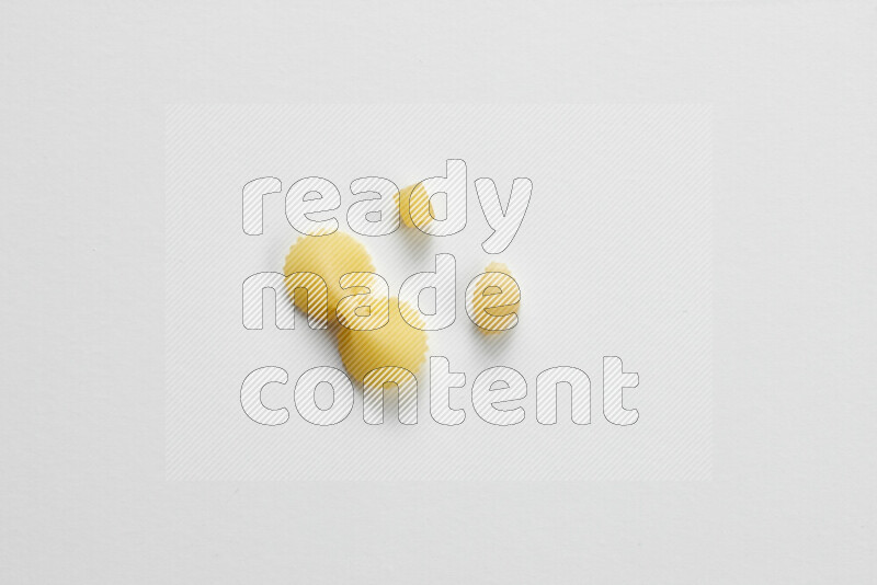 Different pasta types on white background