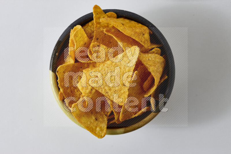 Nachos snacks on white background