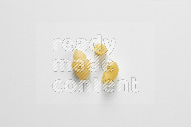 Different pasta types on white background