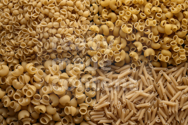 4 types of pasta filling the frame