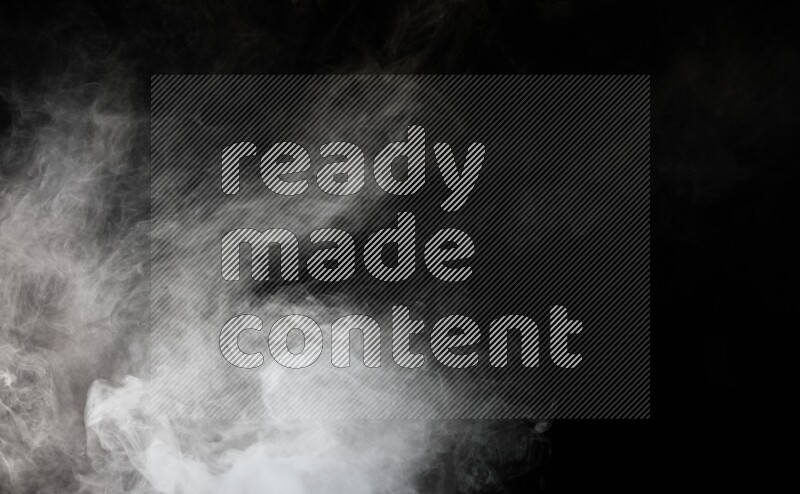 irregular white smoke on black background.