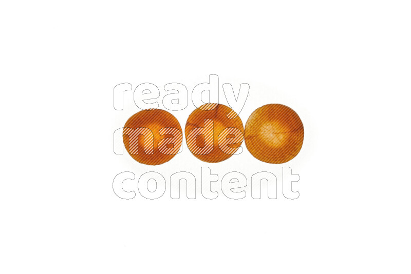 Carrots slices on illuminated white background