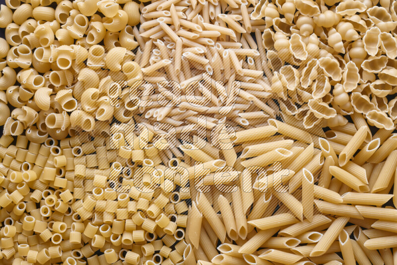 5 types of pasta filling the frame