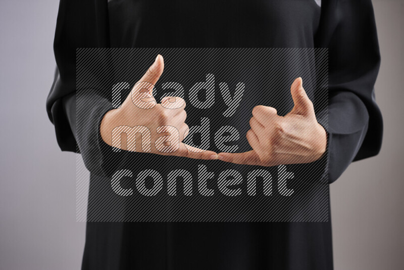 Woman hands gesturing sign language
