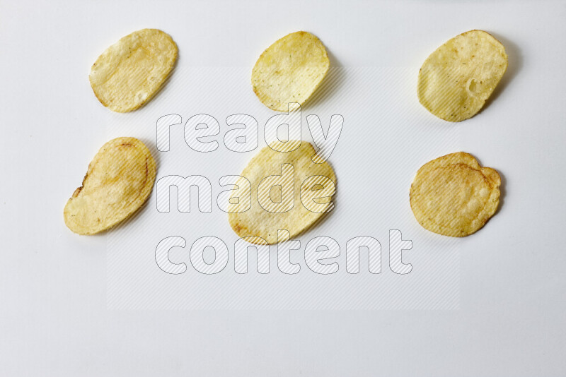 Chips snacks on white background