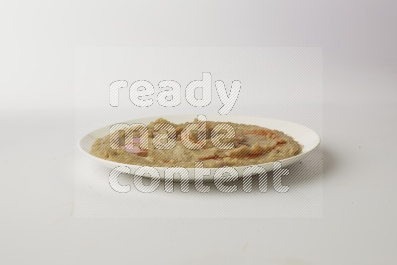 fava bean in a white plate direct on a white background