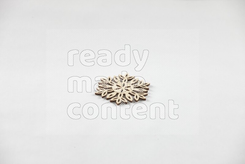 Crafted wooden coasters on white background