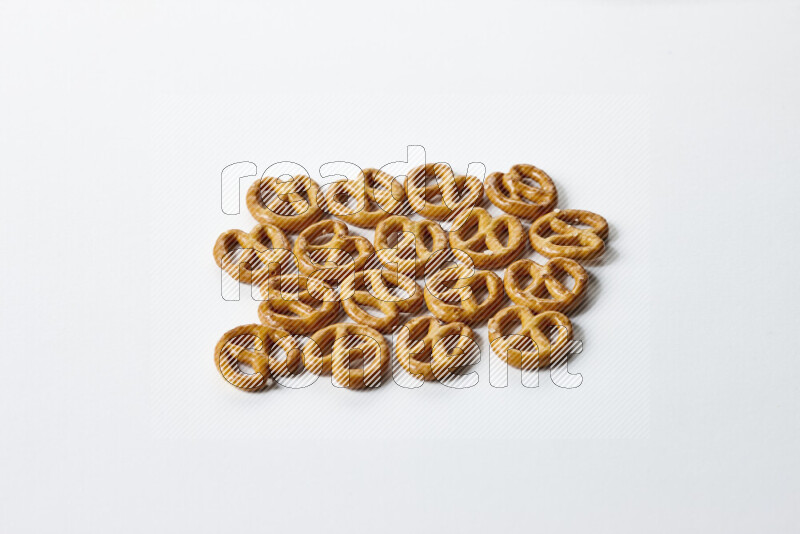 Pretzels snacks on white background
