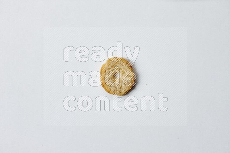 Assorted snacks on white background